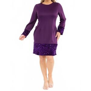 NEW KAREN T DESIGN mini dress with sequin details in purple